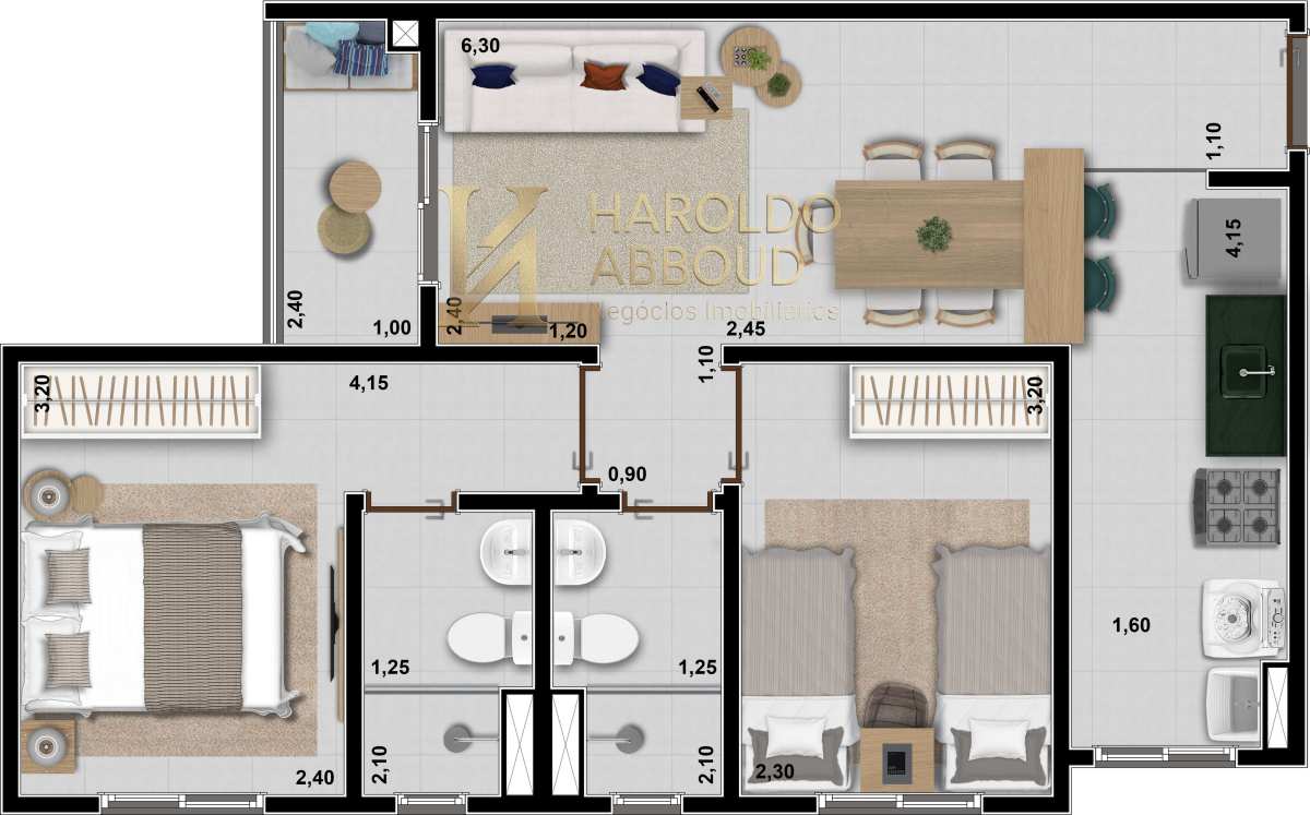 Apartamento à venda com 2 quartos, 43m² - Jardim Gurilândia,Taubaté